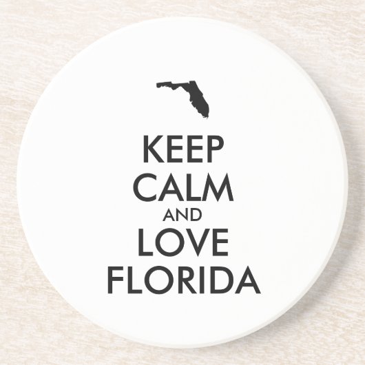 Anpassbare BEHALTEN CALM und LIEBE FLORIDA Sandstein Untersetzer (Vorne)