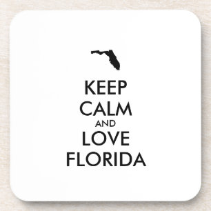 Anpassbare BEHALTEN CALM und LIEBE FLORIDA Untersetzer