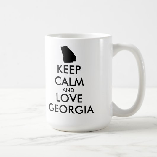 Anpassbare BEHALTEN CALM und LIEBE GEORGIEN Kaffeetasse (Rechts)