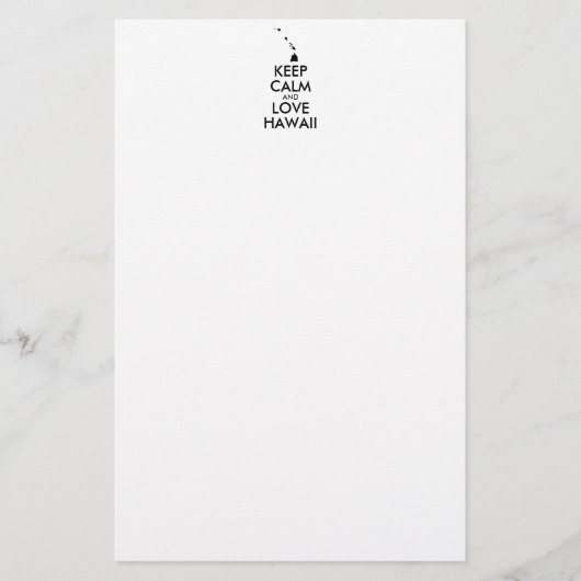 Anpassbare BEHALTEN CALM und LIEBE HAWAII Briefpapier (Vorderseite)