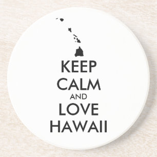 Anpassbare BEHALTEN CALM und LIEBE HAWAII Sandstein Untersetzer