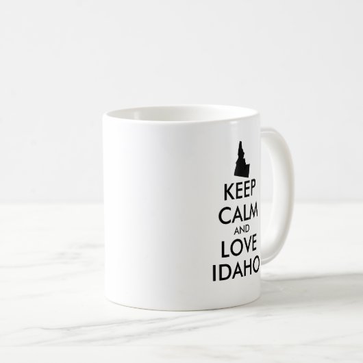 Anpassbare BEHALTEN CALM und LIEBE IDAHO Kaffeetasse (VorderseiteRechts)