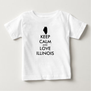 Anpassbare BEHALTEN CALM und LIEBE ILLINOIS Baby T-shirt