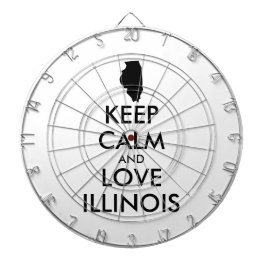 Anpassbare BEHALTEN CALM und LIEBE ILLINOIS Dartscheibe