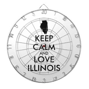 Anpassbare BEHALTEN CALM und LIEBE ILLINOIS Dartscheibe