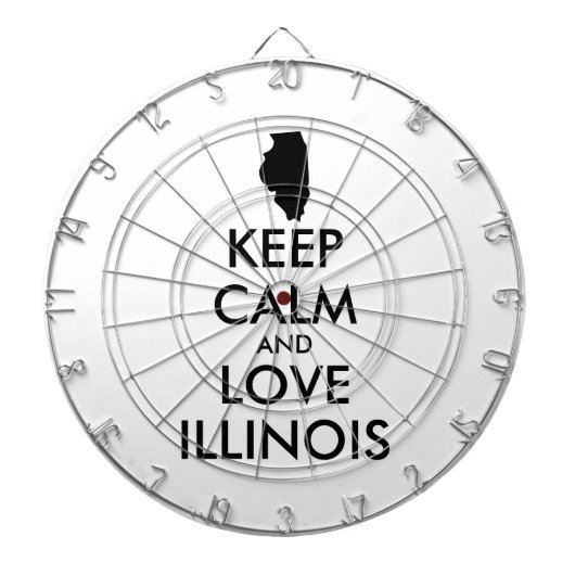 Anpassbare BEHALTEN CALM und LIEBE ILLINOIS Dartscheibe (vorne)