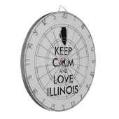 Anpassbare BEHALTEN CALM und LIEBE ILLINOIS Dartscheibe (Vorderseite Links)