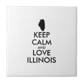 Anpassbare BEHALTEN CALM und LIEBE ILLINOIS Fliese (Vorderseite)