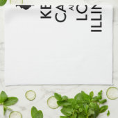 Anpassbare BEHALTEN CALM und LIEBE ILLINOIS Handtuch (Gefaltet)