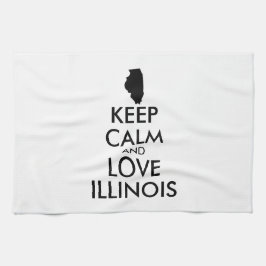 Anpassbare BEHALTEN CALM und LIEBE ILLINOIS Handtuch