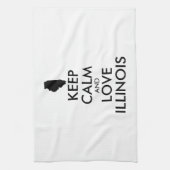 Anpassbare BEHALTEN CALM und LIEBE ILLINOIS Handtuch (Vertikal)
