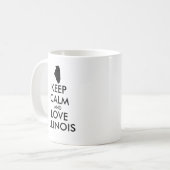 Anpassbare BEHALTEN CALM und LIEBE ILLINOIS Kaffeetasse (Vorderseite Links)