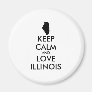 Anpassbare BEHALTEN CALM und LIEBE ILLINOIS Magnet