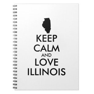 Anpassbare BEHALTEN CALM und LIEBE ILLINOIS Notizblock