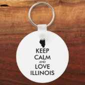 Anpassbare BEHALTEN CALM und LIEBE ILLINOIS Schlüsselanhänger (Vorderseite)