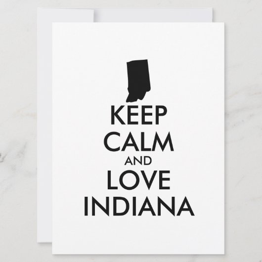 Anpassbare BEHALTEN CALM und LIEBE INDIANA (Vorderseite)