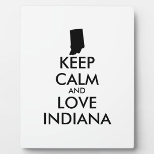 Anpassbare BEHALTEN CALM und LIEBE INDIANA Fotoplatte