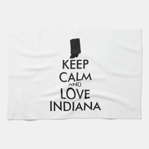 Anpassbare BEHALTEN CALM und LIEBE INDIANA Geschirrtuch