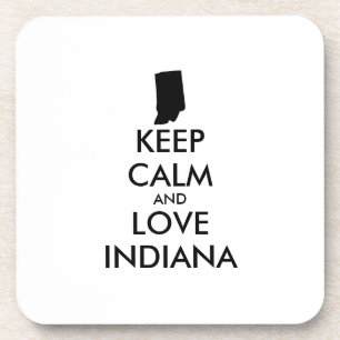Anpassbare BEHALTEN CALM und LIEBE INDIANA Getränkeuntersetzer