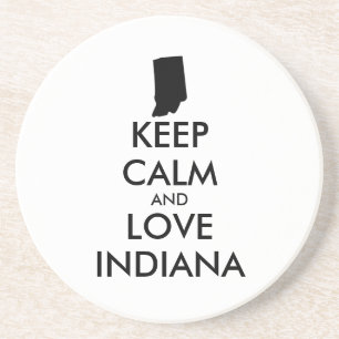 Anpassbare BEHALTEN CALM und LIEBE INDIANA Getränkeuntersetzer