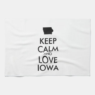 Anpassbare BEHALTEN CALM und LIEBE IOWA Handtuch