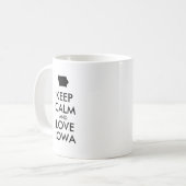 Anpassbare BEHALTEN CALM und LIEBE IOWA Kaffeetasse (Vorderseite Links)