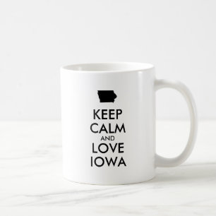 Anpassbare BEHALTEN CALM und LIEBE IOWA Kaffeetasse