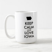 Anpassbare BEHALTEN CALM und LIEBE IOWA Kaffeetasse (Links)