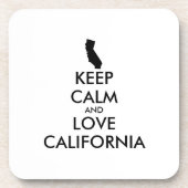 Anpassbare BEHALTEN CALM und LIEBE KALIFORNIEN Untersetzer (Vorderseite)
