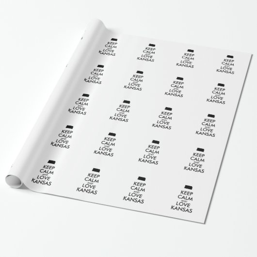 Anpassbare BEHALTEN CALM und LIEBE KANSAS Geschenkpapier (Ungerollt)