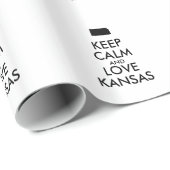 Anpassbare BEHALTEN CALM und LIEBE KANSAS Geschenkpapier (Rolleneckpunkt)