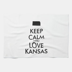 Anpassbare BEHALTEN CALM und LIEBE KANSAS Handtuch