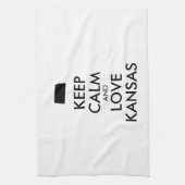 Anpassbare BEHALTEN CALM und LIEBE KANSAS Handtuch (Vertikal)