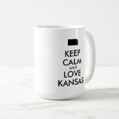 Anpassbare BEHALTEN CALM und LIEBE KANSAS Kaffeetasse (VorderseiteRechts)