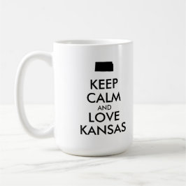 Anpassbare BEHALTEN CALM und LIEBE KANSAS Kaffeetasse