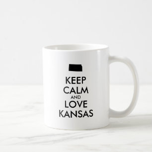 Anpassbare BEHALTEN CALM und LIEBE KANSAS Kaffeetasse