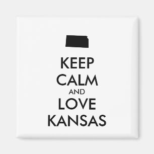 Anpassbare BEHALTEN CALM und LIEBE KANSAS Magnet