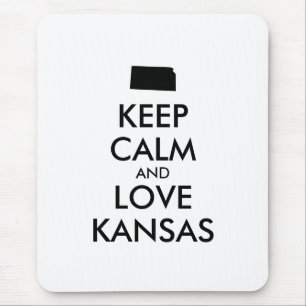 Anpassbare BEHALTEN CALM und LIEBE KANSAS Mousepad