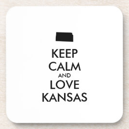 Anpassbare BEHALTEN CALM und LIEBE KANSAS Untersetzer