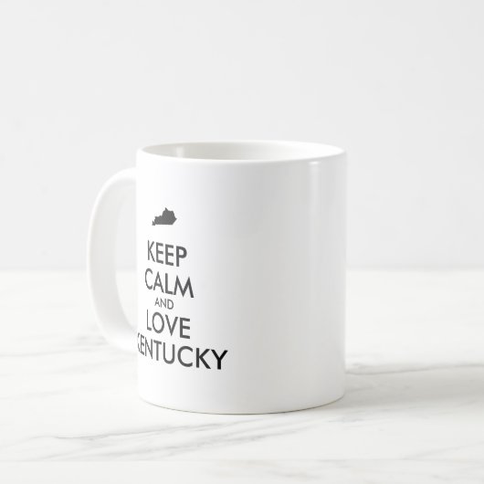 Anpassbare BEHALTEN CALM und LIEBE KENTUCKY Kaffeetasse (Vorderseite Links)