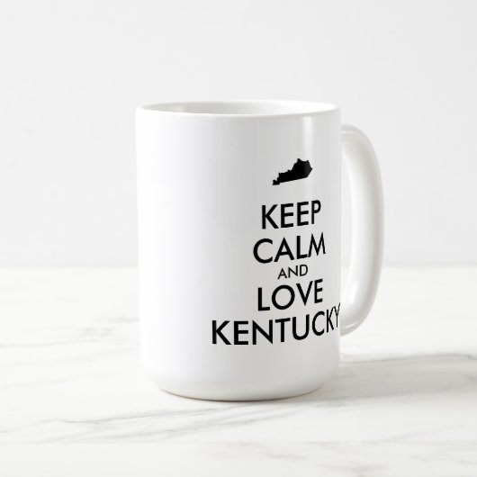 Anpassbare BEHALTEN CALM und LIEBE KENTUCKY Kaffeetasse (VorderseiteRechts)