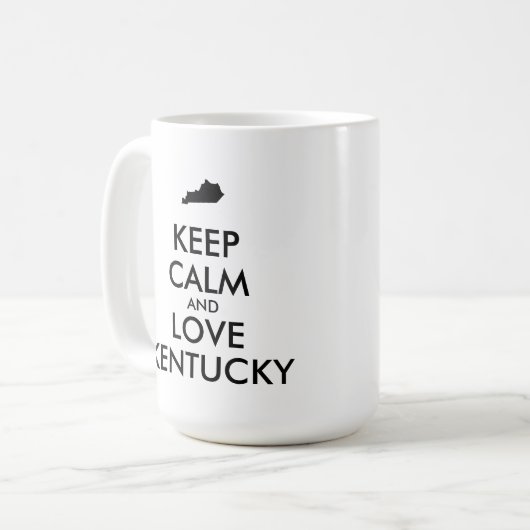 Anpassbare BEHALTEN CALM und LIEBE KENTUCKY Kaffeetasse (Vorderseite Links)