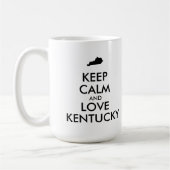 Anpassbare BEHALTEN CALM und LIEBE KENTUCKY Kaffeetasse (Links)