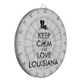 Anpassbare BEHALTEN CALM und LIEBE LOUISIANA Dartscheibe (Vorderseite Links)