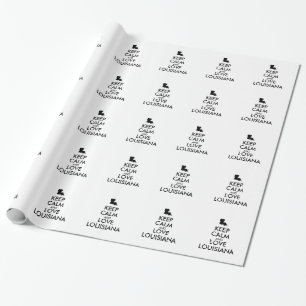 Anpassbare BEHALTEN CALM und LIEBE LOUISIANA Geschenkpapier