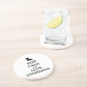 Anpassbare BEHALTEN CALM und LIEBE LOUISIANA Untersetzer (Seite)