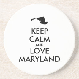 Anpassbare BEHALTEN CALM und LIEBE MARYLAND Getränkeuntersetzer