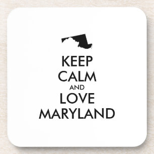 Anpassbare BEHALTEN CALM und LIEBE MARYLAND Untersetzer