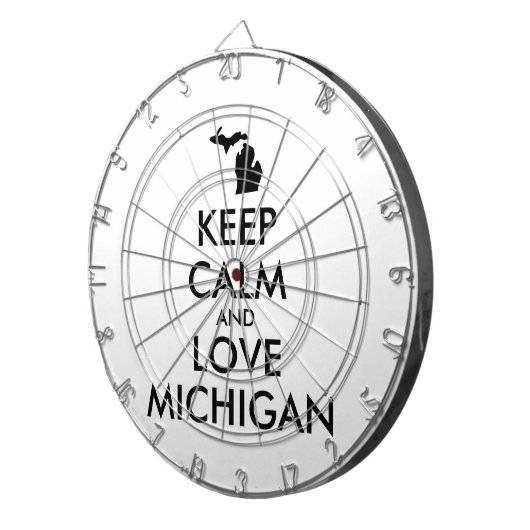 Anpassbare BEHALTEN CALM und LIEBE MICHIGAN Dartscheibe (Vorderseite rechts)