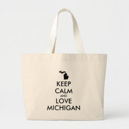 Anpassbare BEHALTEN CALM und LIEBE MICHIGAN Jumbo Stoffbeutel
